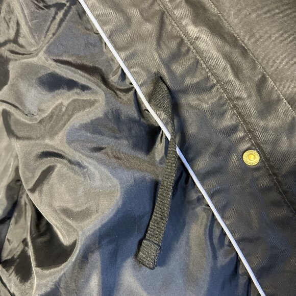 Tommy Hilfiger Waxed Utility Jacket Women's Blk Large With Gold Snaps & Zipper - Picture 12 of 13